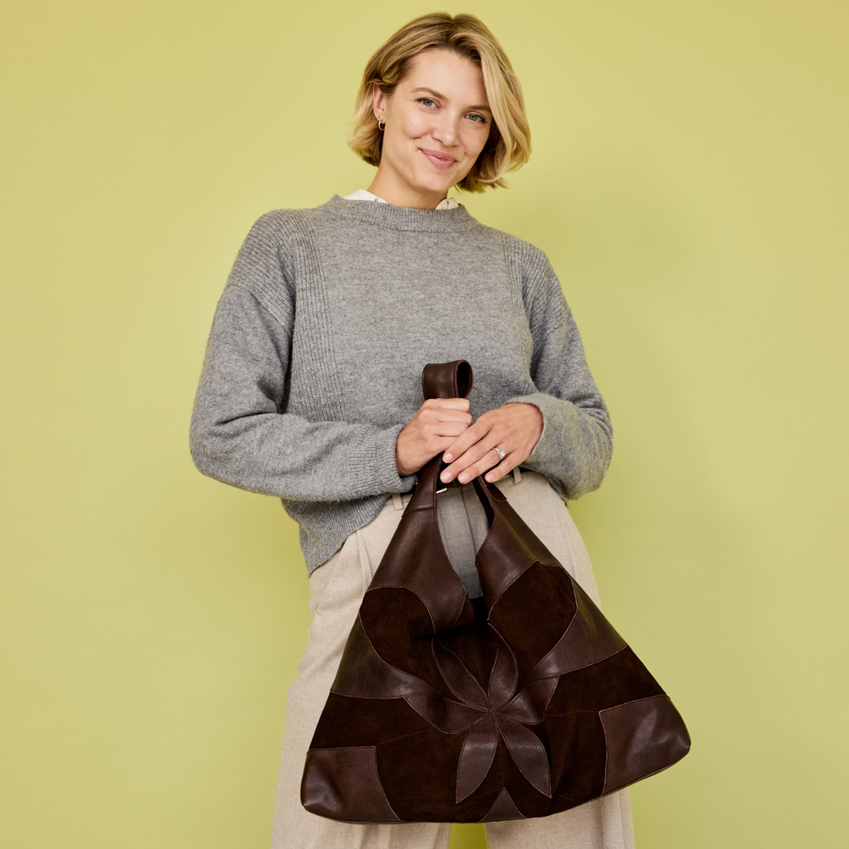 Petite Lindsey Suede Leather Shoulder Bag