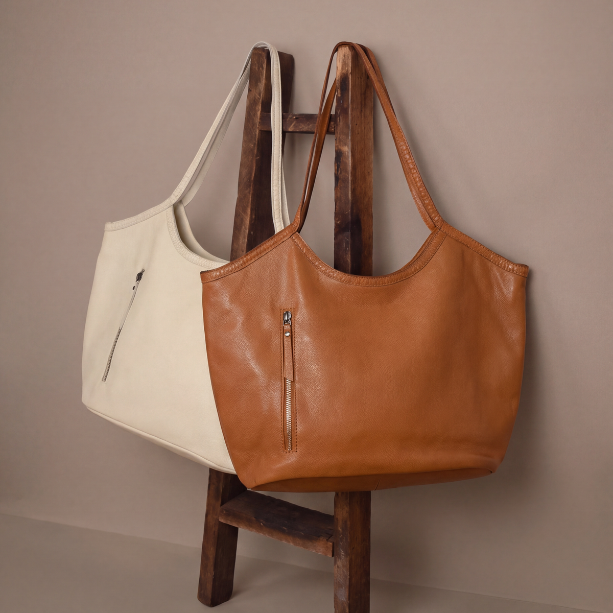 Fina Stain-Washed Leather Tote Bag - Latico Leathers