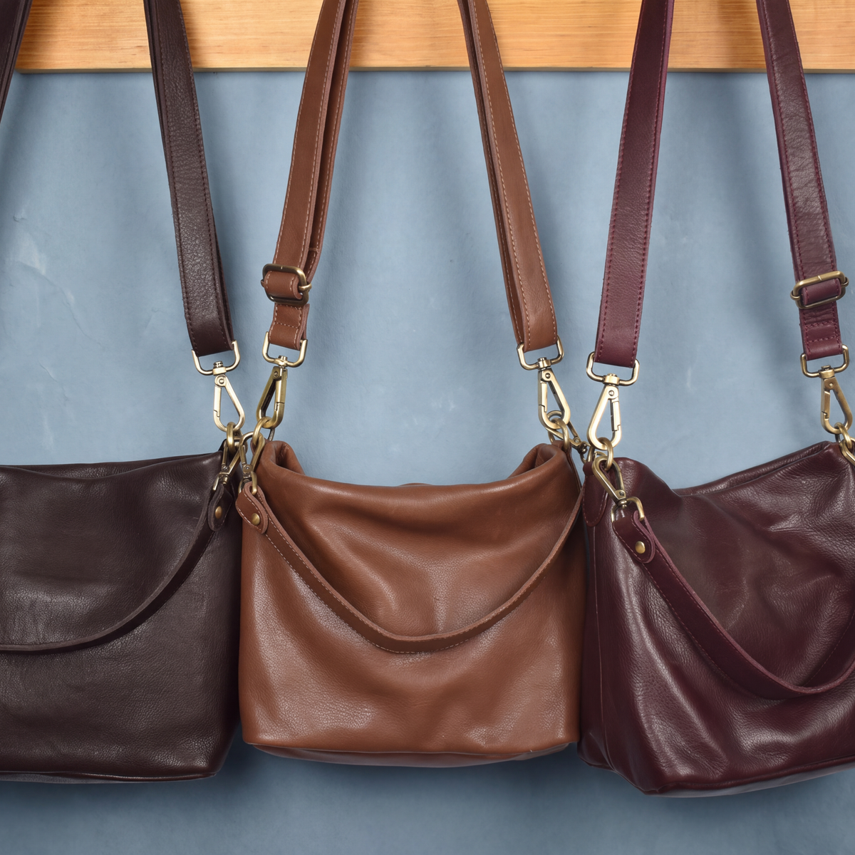 Tabor Milled Leather Crossbody Bag