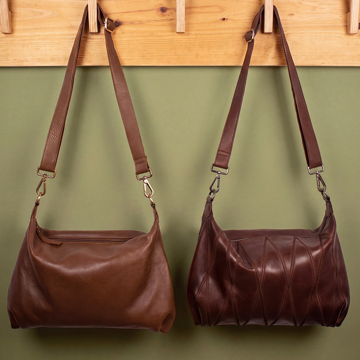 Avery Milled Leather Crossbody Bag