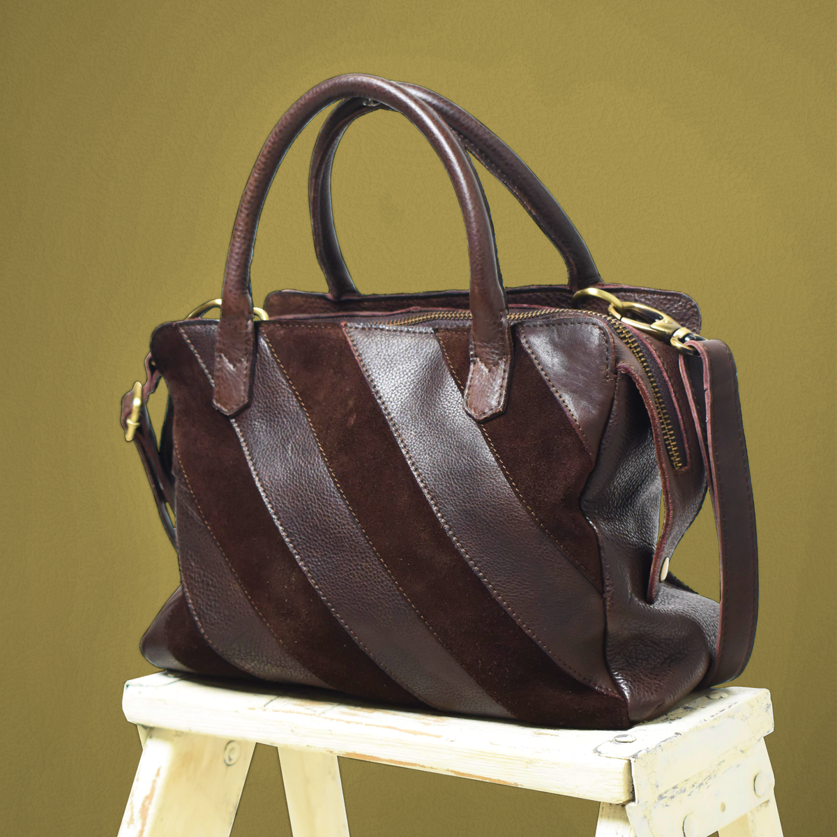 James Suede Leather Crossbody Bag