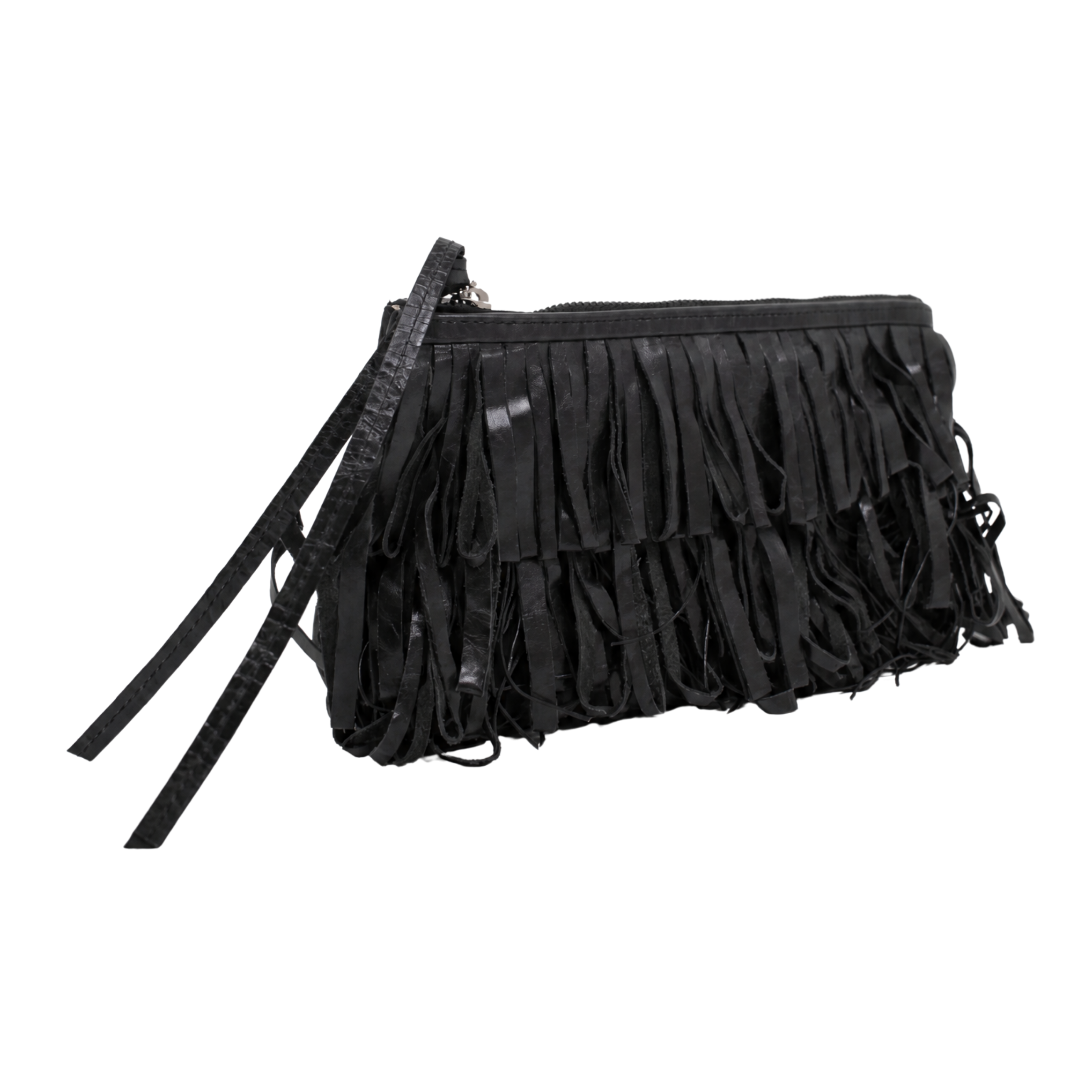 Le Cirque Fringe Wristlet in Black