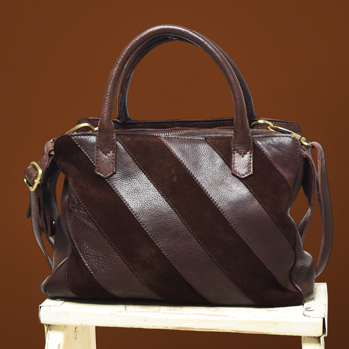 James Suede Leather Crossbody Bag