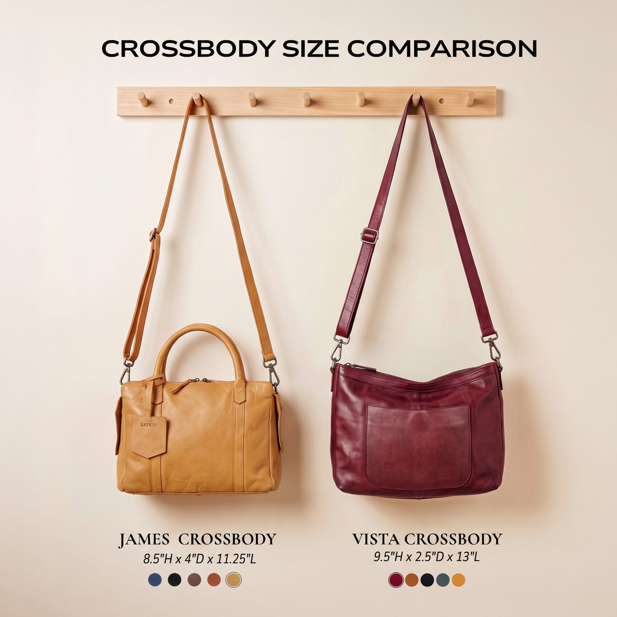 James Leather Crossbody Bag - Latico Leathers